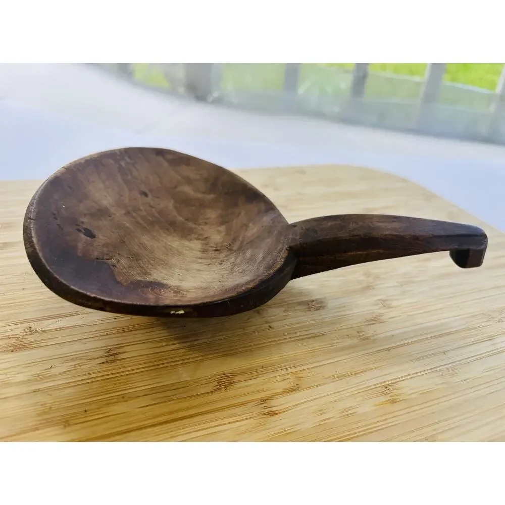 Antique Hand Carved Wood Butter Paddle Dough Scoop Primitive Farmhouse Kitchen